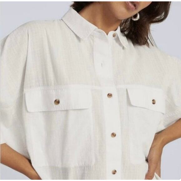 Everlane The Cotton Tourist Shirt Button Down White Oversized Women's Size M - Picture 3 of 12